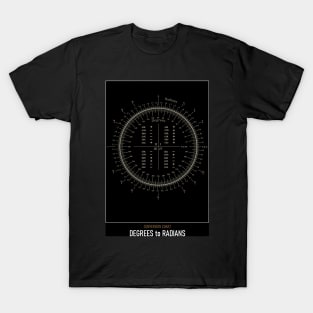 High Resolution Astronomy Degrees to Radians Chart T-Shirt